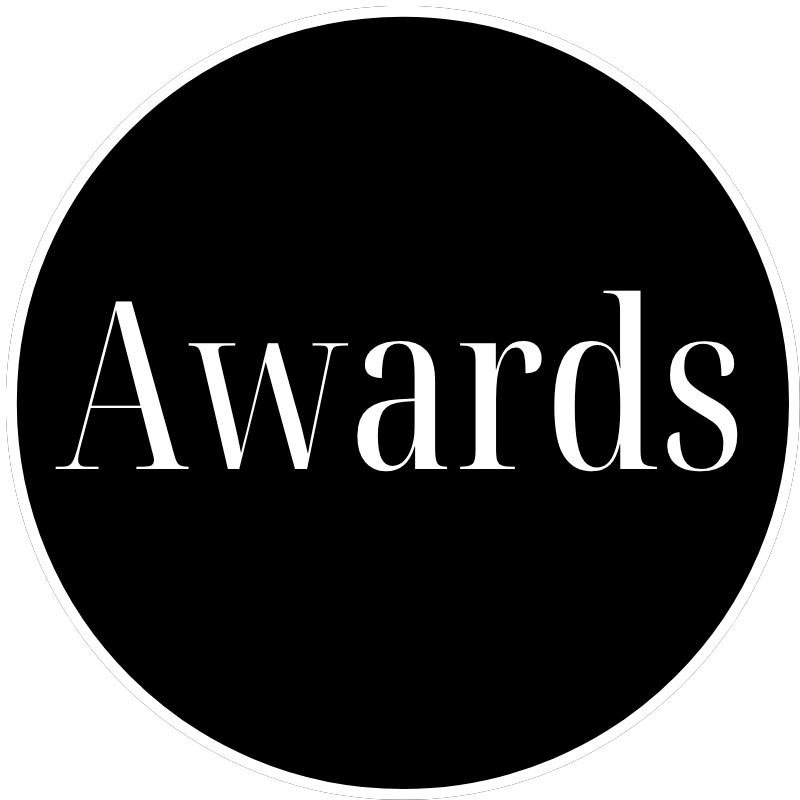 Circular logo with 'Awards' text on a black background